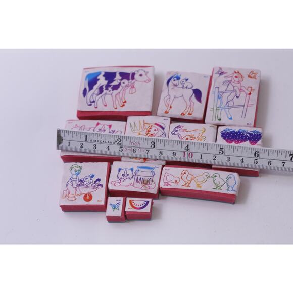 Vintage Lisa Frank Farm Animals, Message Stamp Set, Pets, LFI, Card Making, Scr - Picture 5 of 5